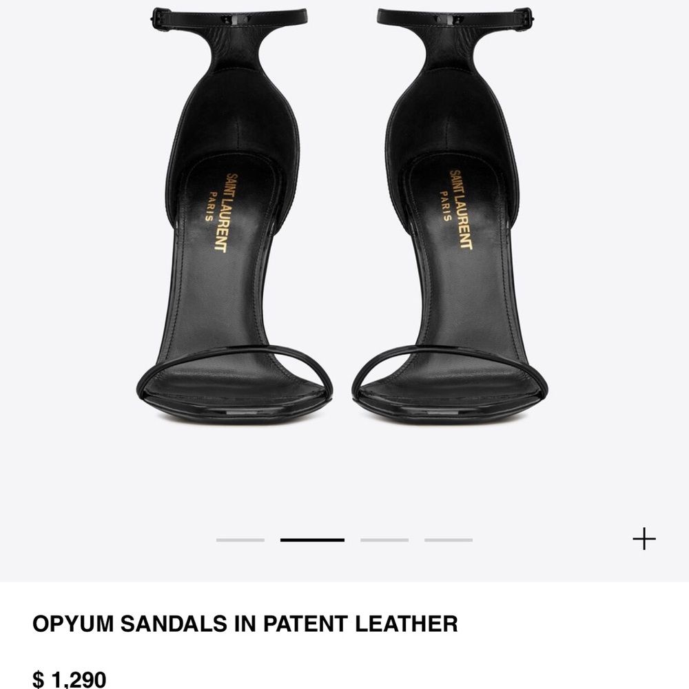 Black with Gold YSL heel OPYUM SANDALS IN PATENT LEATHER